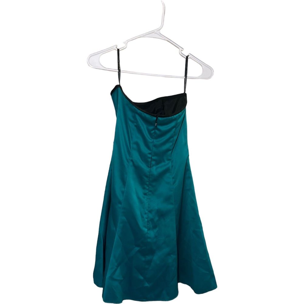 Jessica McClintock Gunne Sax Women Size 3/4 Strapless Gown Prom Dress Teal Blue - Picture 3 of 16